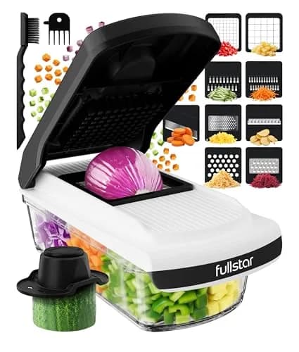 Fullstar Pro Core Vegetable Chopper & Mandoline Slicer, 9-in-1 Compact Meal Prep Essential with 420 Stainless Steel Blades & Container | 26.4 cm (10.4 in) Height thumbnail 1