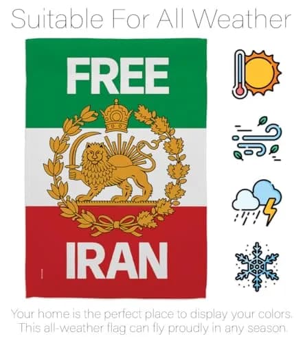 Iranian Flag Historic Lion & Sun Banner 13" x 18.5" | Support Iran Heritage thumbnail 6