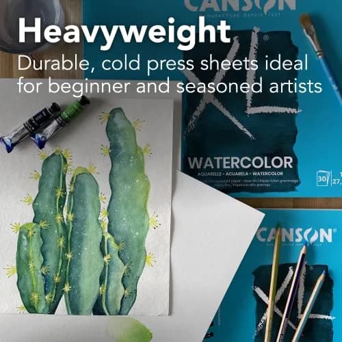 Canson XL Watercolor Paper Pad 9" x 12" 30 Sheets/Pad, 3 Pads | 140 lb (300 gsm) Cold Press Paper for Mixed Media Art thumbnail 3
