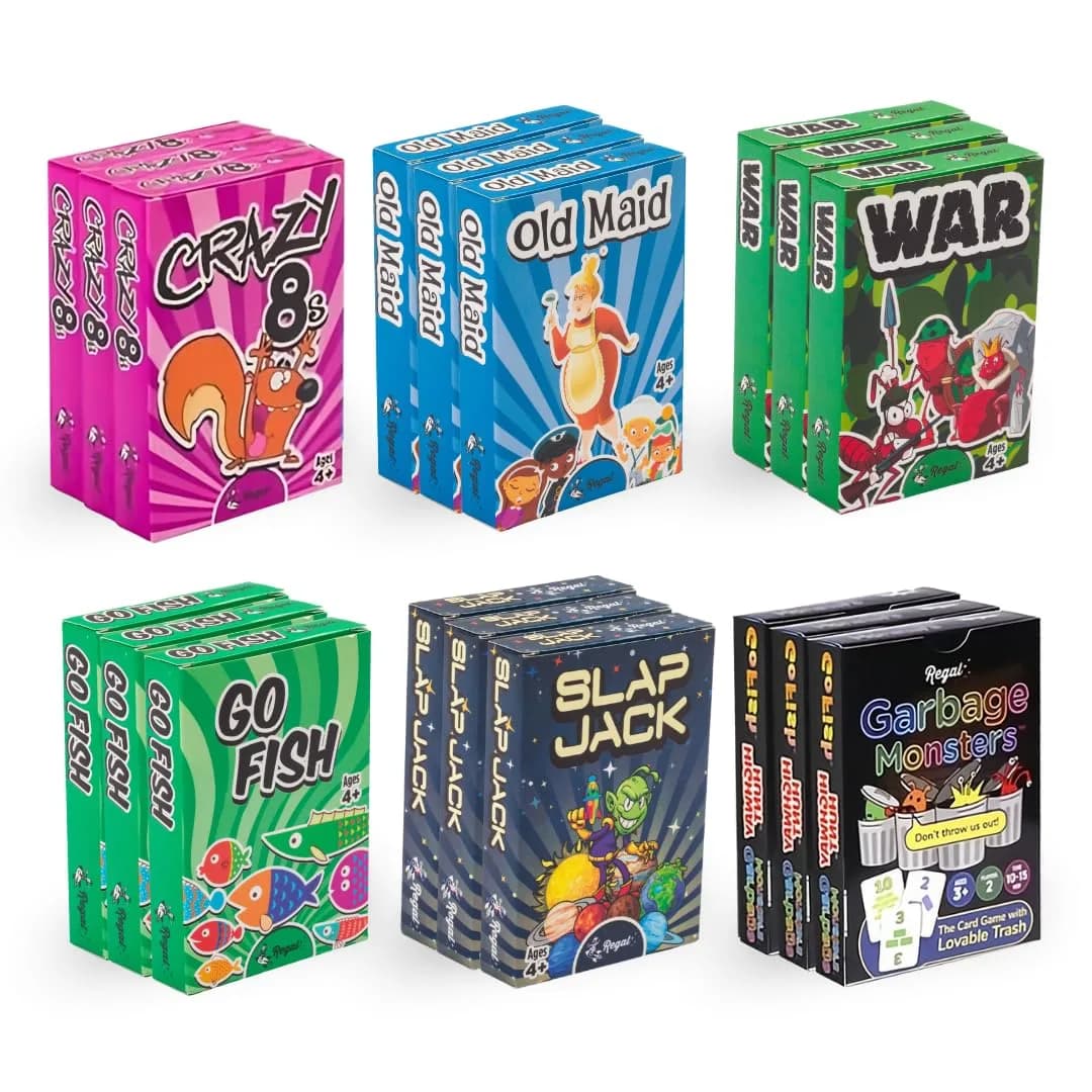 Regal Games Classic Card Games Set - 6 Classic Card Games for Kids & Families | 0.5 lb (0.23 kg) — Original Decks