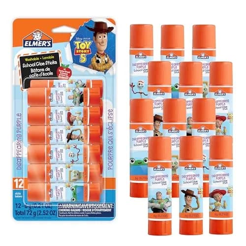 Elmer's Disappearing Purple Glue Sticks Featuring Toy Story Characters, 6 Grams, 12 Count | Acid Free, Photo Safe, Nontoxic & Washable thumbnail 1