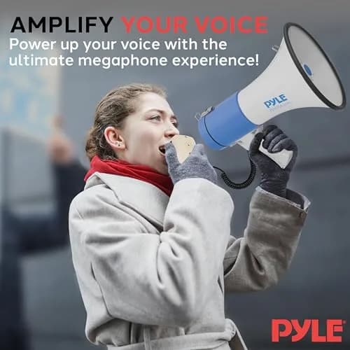 Pyle Portable Megaphone Speaker PA Bullhorn 50W | 1200 Yard Range, Siren, Adjustable Volume thumbnail 6
