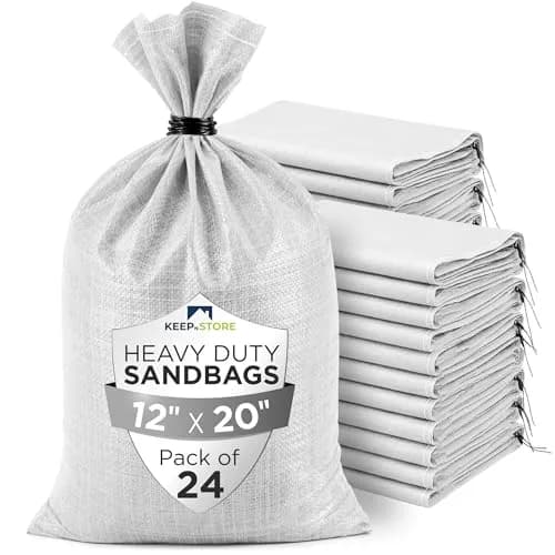 Keep N Store Heavy Duty Sand Bags Pack of 24 | Flood Control & Industrial Use, 12x20 inches, 25 Pounds thumbnail 1