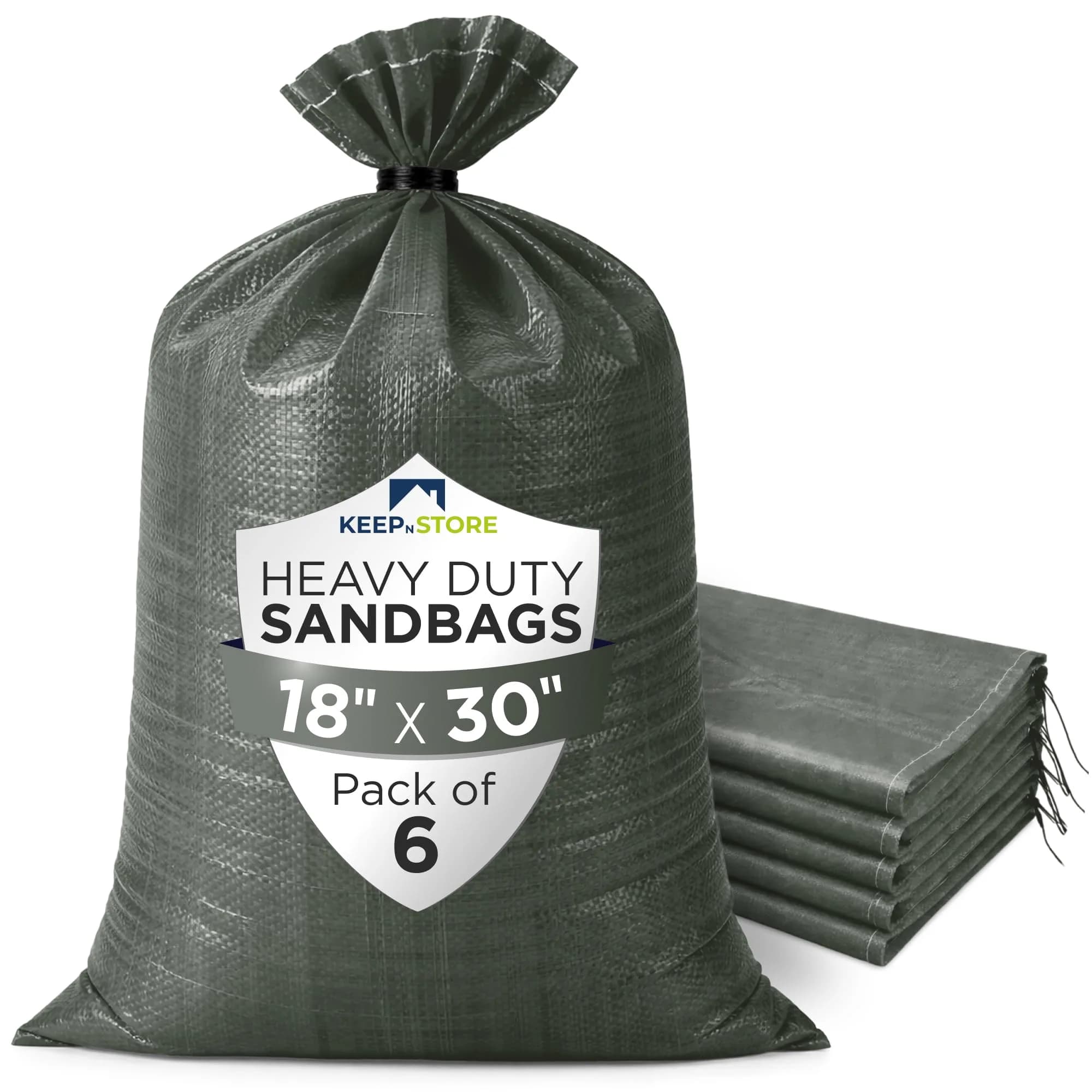 Keep N Store Heavy Duty Sand Bags Pack of 12 | Flood Control & Weight Stabilization 36x48 inches — 18"W x 30"L