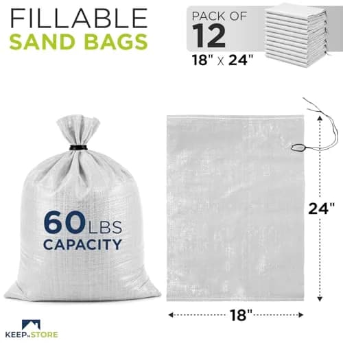 Keep N Store Heavy Duty Sand Bags Pack of 12 | Flood Control & Heavy Load Support (70-120 chars) thumbnail 2