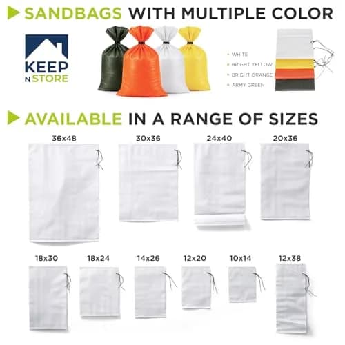 Keep N Store Heavy Duty Sand Bags Pack of 12 | Flood Control & Heavy Load Support (70-120 chars) thumbnail 3