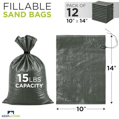 Keep N Store Heavy Duty Sand Bags Pack of 12 | Flood Control & Industrial Use thumbnail 2