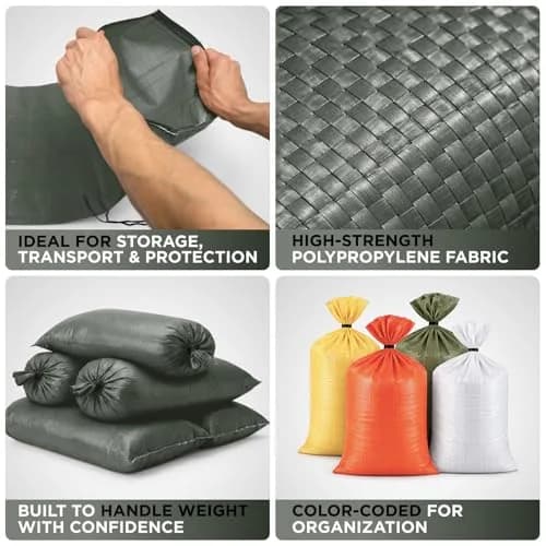 Keep N Store Heavy Duty Sand Bags Pack of 3 | 12x20 inches, 25 lbs, UV Protected, Fillable for Flood Control thumbnail 7