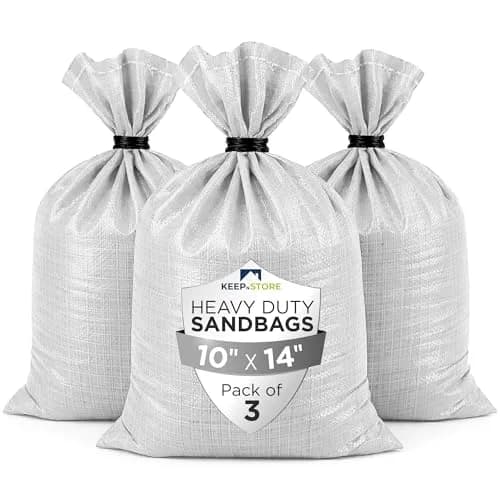 Keep N Store Heavy Duty Sand Bags Pack of 3 | 10x14 inches, 15 lbs, UV Protected, Fillable for Flood Control thumbnail 1