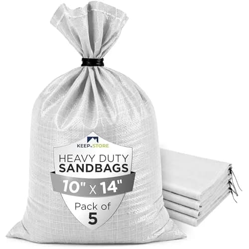 Keep N Store Heavy Duty Sand Bags Pack of 5, 10x14 inches (25.4x35.6 cm) | UV Protection, Flood Control thumbnail 1