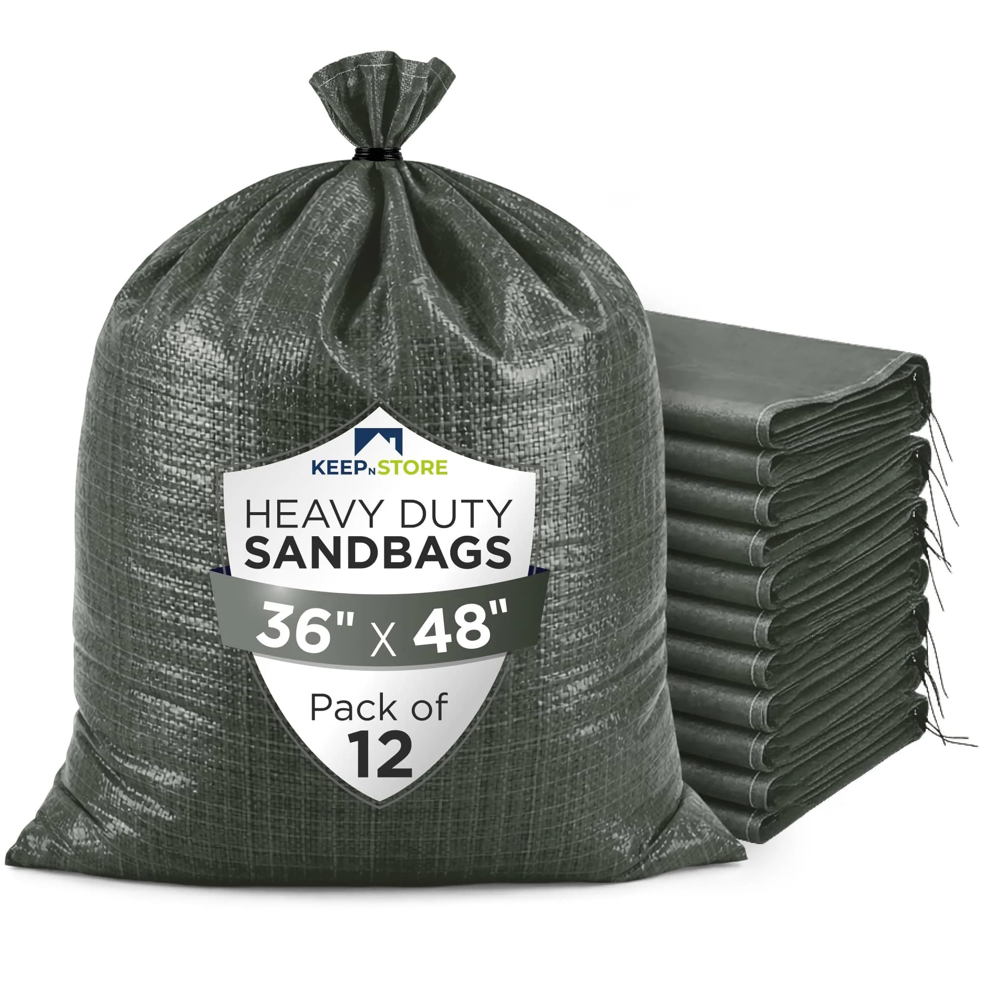 Keep N Store Heavy Duty Sand Bags Pack of 3 | Flood Control & Heavy Load Stabilization — Army Green