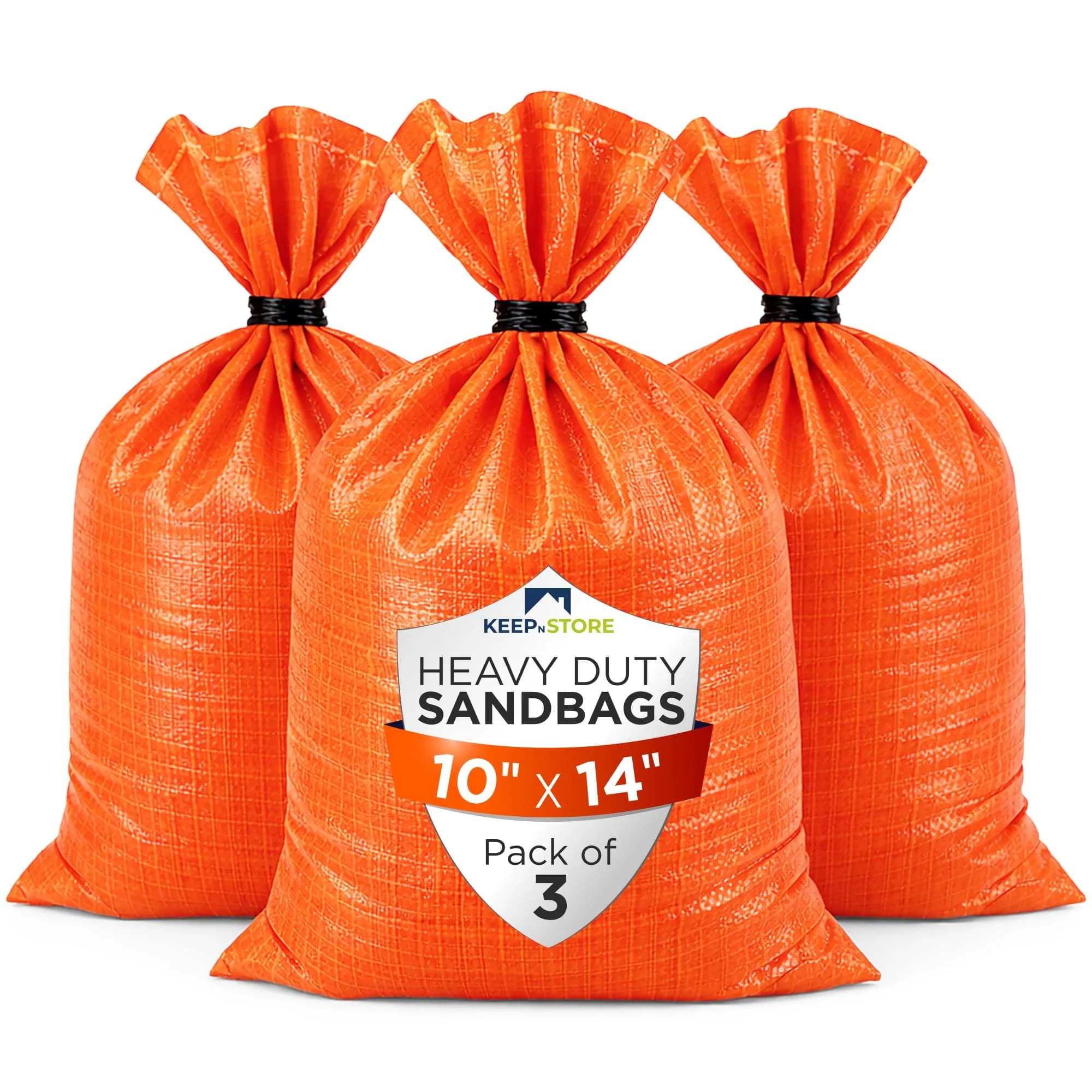Keep N Store Heavy Duty Sand Bags Pack of 24 | Flood Control & Industrial Use, 30x36 inches, 150 Pounds Capacity — 10"W x 14"L