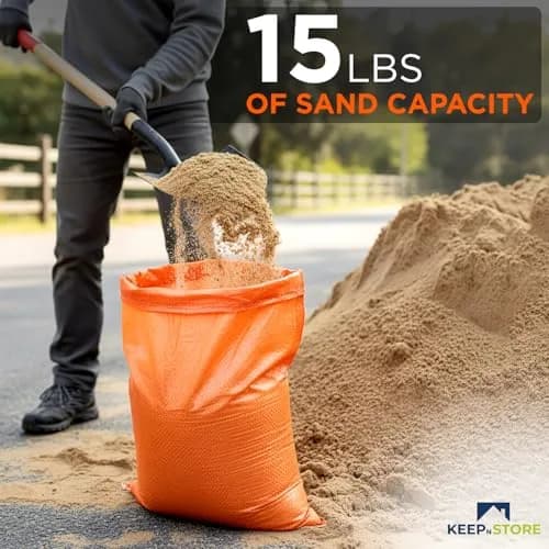 Keep N Store Heavy Duty Sand Bags Pack of 3, 10x14 inches (25.4x35.6 cm) — UV Resistant Woven Polypropylene for Flood Control & Weight thumbnail 4
