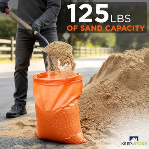 Keep N Store Heavy Duty Sand Bags Pack of 3, Bright Orange Empty Sandbags 61cm x 102cm (24x40 inches) | UV Protected Woven Polypropylene for Flood Control & Weight thumbnail 4