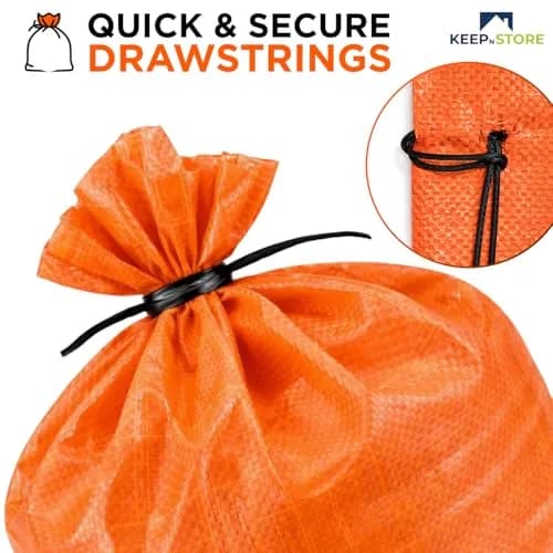 Keep N Store Heavy Duty Sand Bags Pack of 3, Bright Orange Empty Sandbags 61cm x 102cm (24x40 inches) | UV Protected Woven Polypropylene for Flood Control & Weight thumbnail 5