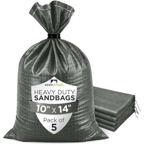 Keep N Store Heavy Duty Sand Bags Pack of 5 | Flood Control & Industrial Use, 10x14 inches, 15 Pounds thumbnail 1