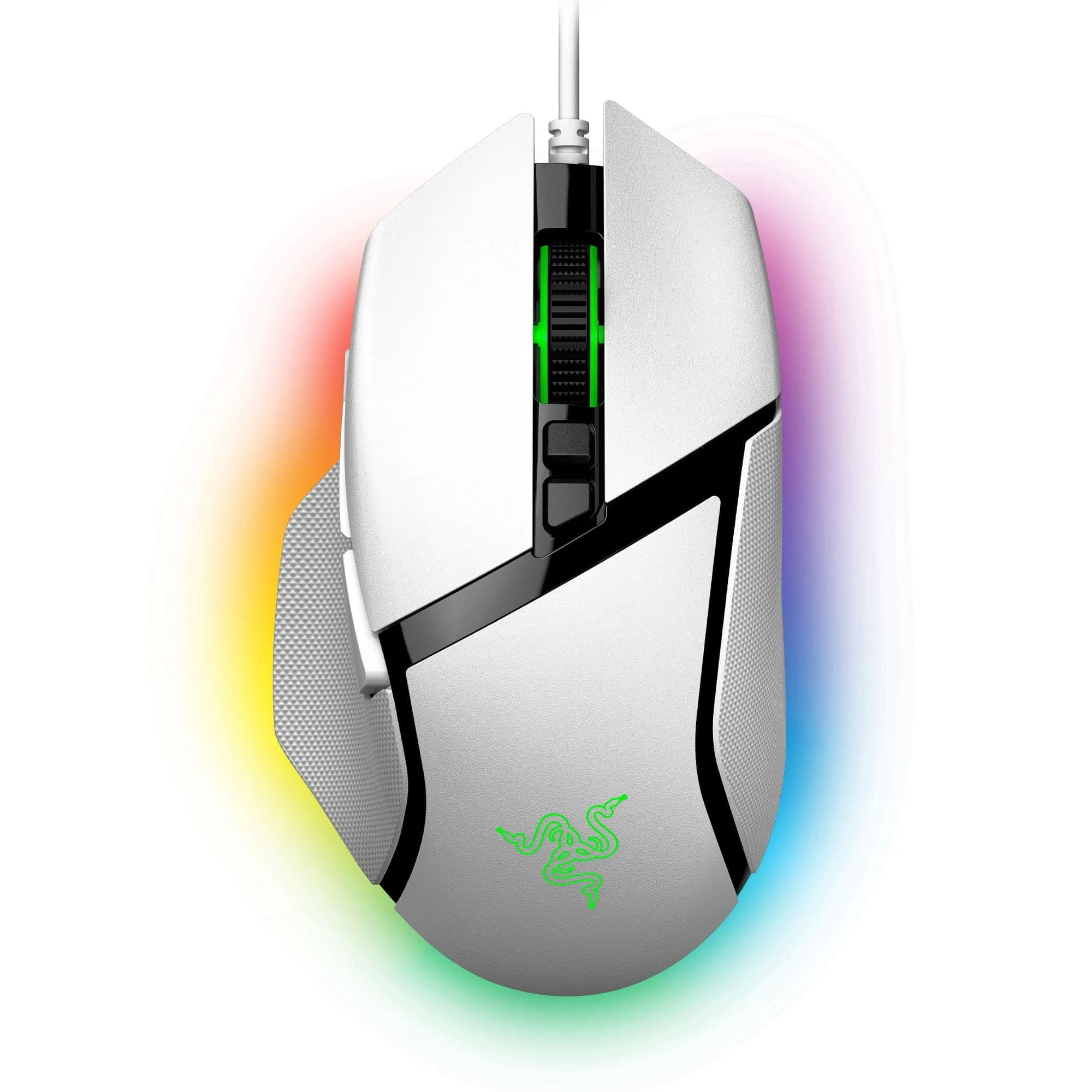 Razer Basilisk V3 Ergonomic Gaming Mouse with RGB Lighting & 11 Programmable Buttons | 26K DPI Optical Sensor — White