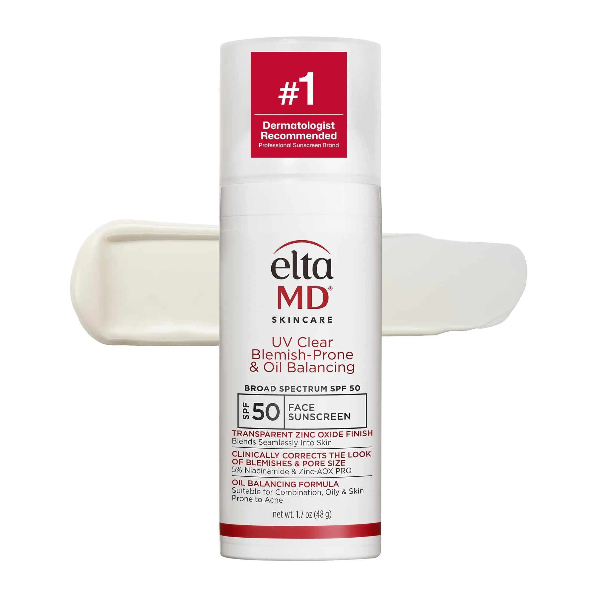EltaMD UV Clear Blemish-Prone and Oil Balancing SPF 50 Face Sunscreen 50ml (1.7 oz) | Broad Spectrum Protection