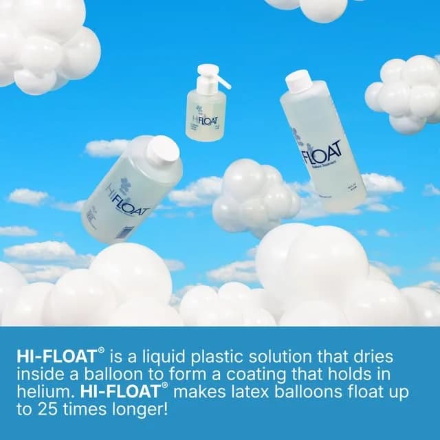 HI-FLOAT Ultra Hi-Float Balloon Treatment 24 oz (710 ml) Bottles with Pump (3 Pack) | Extends Helium Balloon Float Time Up to 25x Longer thumbnail 7