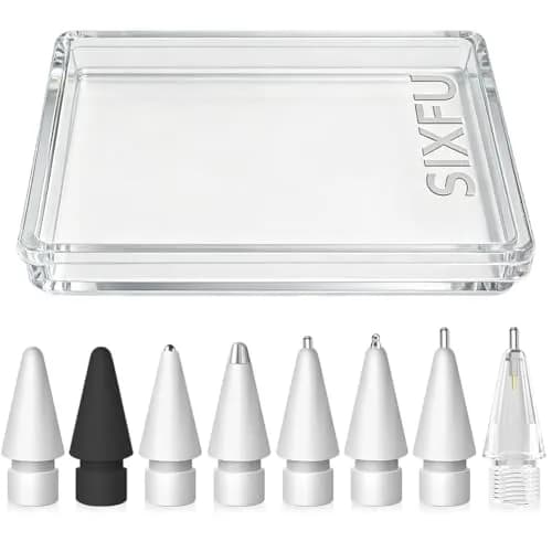 SIXFU 8 Styles Replacement Tips for Apple Pencil Pro, 1st/2nd Gen, USB-C, Logitech Crayon | 9-Piece Set with Storage Box thumbnail 1