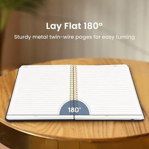 Taja 6 Pack Lined Notebooks A5 (14.5cm x 20cm) | Hardcover Spiral Journals for Work & Office thumbnail 4