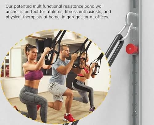 KOMOHOM Adjustable Resistance Band Wall Anchor -Space Saving Fitness System thumbnail 5