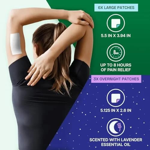 Biofreeze Day & Overnight Pain Relief Patches 18 Count (Pack of 2) | Menthol Arthritis & Muscle Pain Relief thumbnail 3
