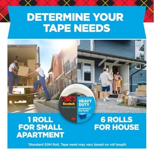 Scotch Heavy Duty Shipping Packaging Tape 3850 Clear 1.88 in x 54.6 yd (48 mm x 50 m) 12 Rolls | Industrial Strength Adhesive thumbnail 5