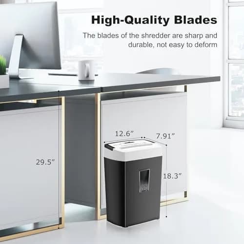 Bonsaii 12-Sheet Cross Cut Paper Shredder 5.46 kg (12 lb) | P-4 Security for Home Office Documents thumbnail 7