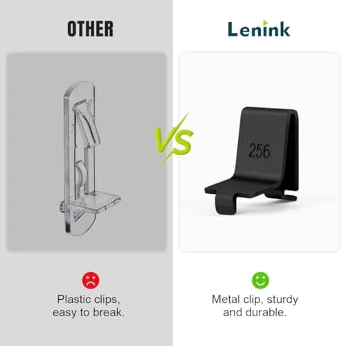 Lenink Adjustable Pilaster Shelf Clip 14 Pcs Black | Easy to Install & Durable Support thumbnail 4