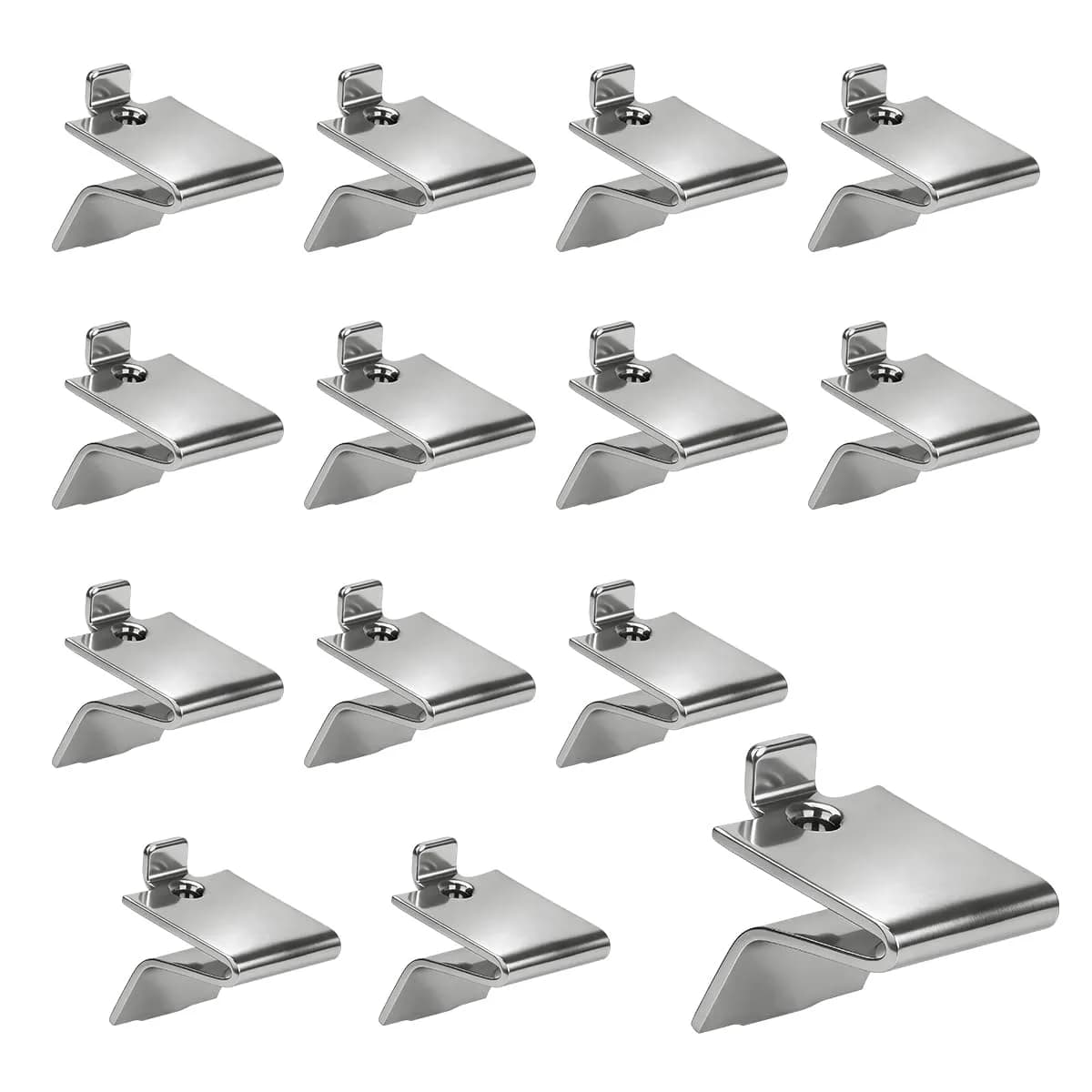 Lenink Pilaster Shelf Clip 28 Pcs Silver | Adjustable Metal Shelf Supports for Home & Office — Silver / 14 Pcs