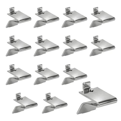 Lenink Adjustable Pilaster Shelf Clip 14 Pcs Silver | Easy to Install & Support Shelves thumbnail 1