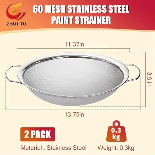 ZHUITU Fine Mesh Paint Strainer 60 Mesh Stainless Steel | Supports Fast, Impurity-Free Painting thumbnail 5