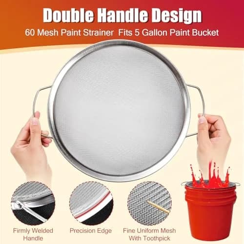 ZHUITU Fine Mesh Paint Strainer 60 Mesh Stainless Steel | Supports Fast, Impurity-Free Painting thumbnail 2