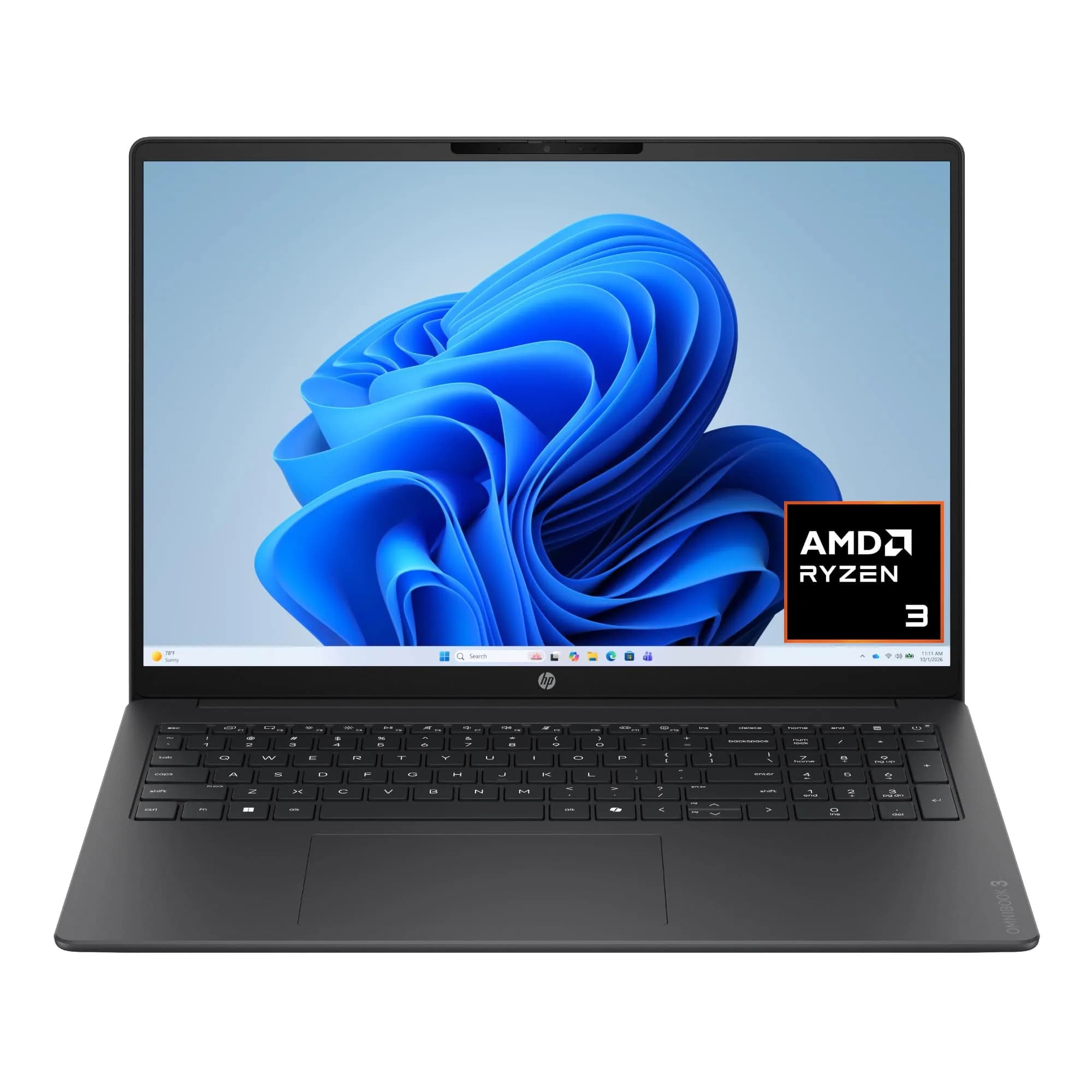 HP OmniBook 3 16-inch Laptop 2K Touchscreen | AMD Ryzen 3, 8GB RAM, 256GB SSD - main product image