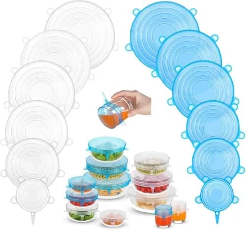 DAILY KISN Silicone Stretch Lids 12PCS | Eco-Friendly Reusable Food Covers thumbnail 1