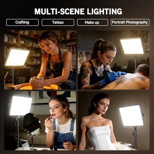 NiceVeedi 25W LED Video Light Kit with Tripod Stand & Carry Bag | 2900-7000K Dimmable Studio Light for Photography & Video Recording thumbnail 6
