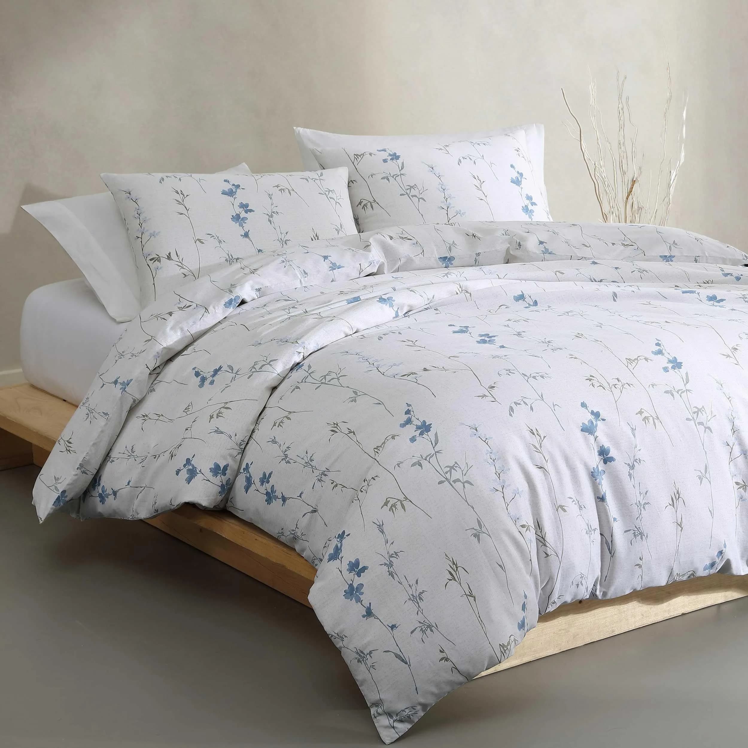 Calvin Klein Duvet Cover Set King Size | Soft Cotton, Floral Pattern, 107"W x 92"L thumbnail 3