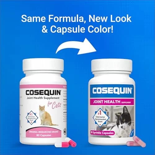 Nutramax Cosequin for Cats Joint Health Supplement Sprinkle Capsules 160 Count (75 mg Glucosamine, 60 mg Chondroitin) | Supports Joint & Skin Health thumbnail 2