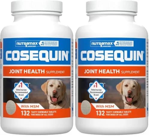 Nutramax Cosequin Dog Joint Health Supplement Tablets, 264 Count (132 Count Pack of 2) | Glucosamine, Chondroitin, MSM for All Breeds thumbnail 1