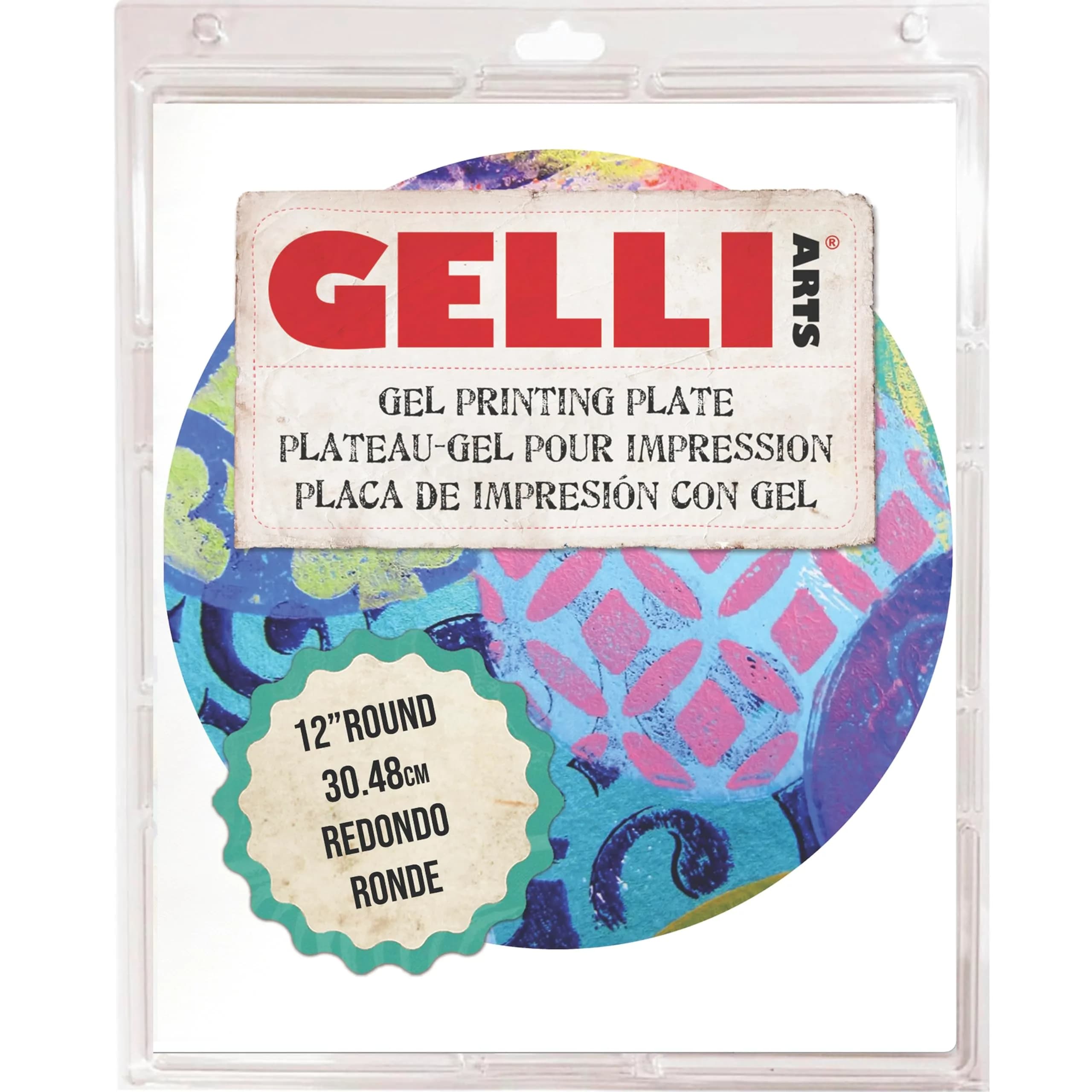 Gelli Arts Gel Printing Plate 4" x 6" | Monoprinting Made Simple for Mixed Media Art — 12" Round