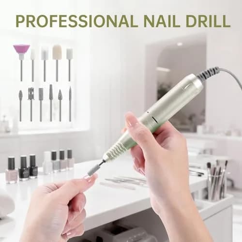 HQMPHQ Professional Nail Drill 45000RPM Rechargeable Electric Nail File | Whisper-Quiet Operation thumbnail 6