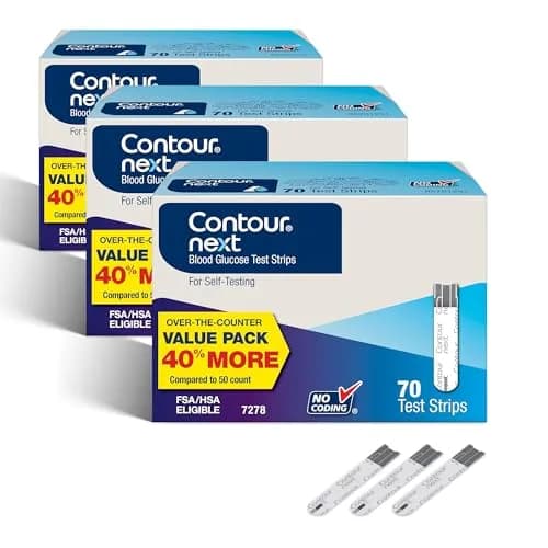 Ascensia Contour Next Blood Glucose Test Strips 210 Count (3x70ct) | Proven Accuracy for Diabetes Management thumbnail 1