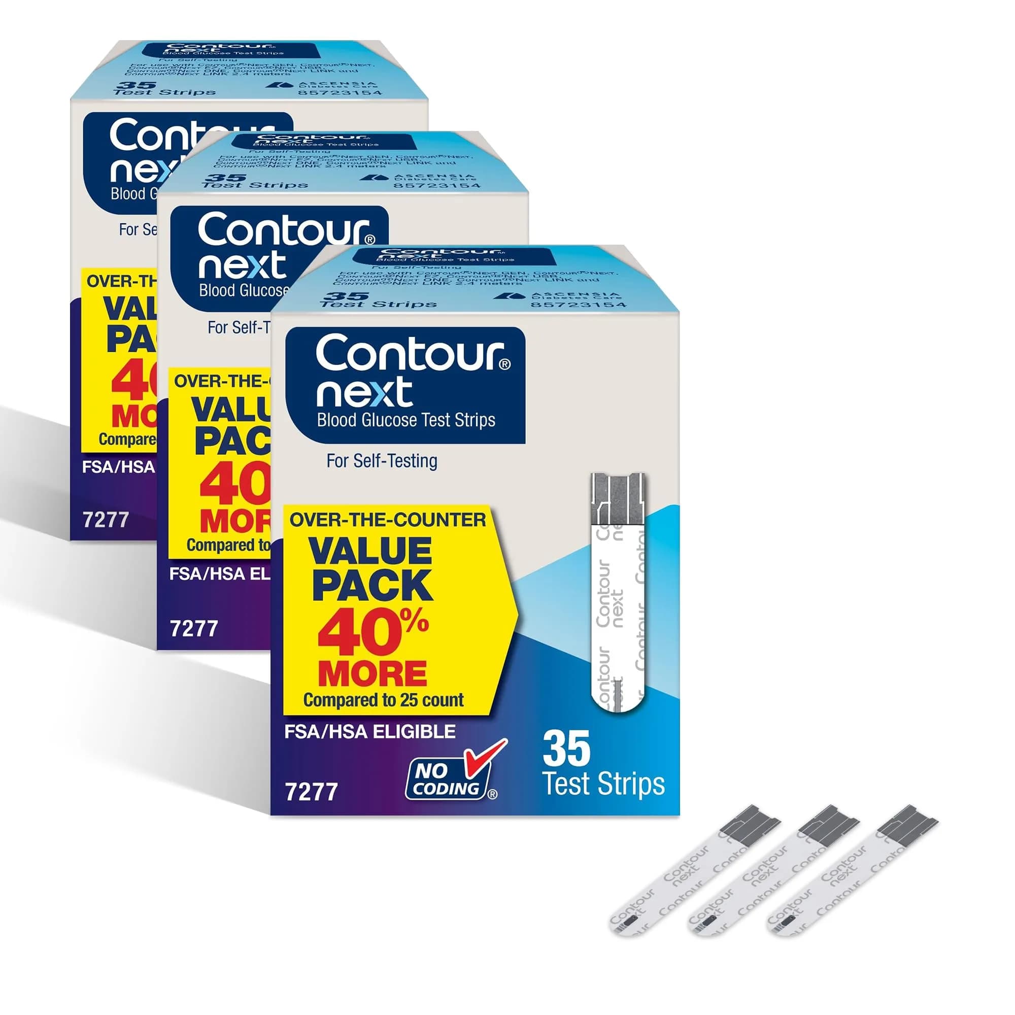 Ascensia Contour Next Blood Glucose Test Strips 105 Count (3x35ct) | Proven Accuracy for Diabetes Management