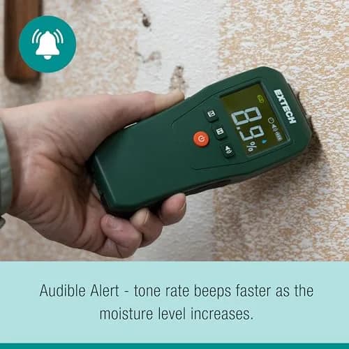 Extech MO50A Compact Pin Moisture Meter | 6.7 x 2.7 x 1.3 inches (17 x 6.9 x 3.3 cm) | Wood 5-50%, Building Materials 1.5-33% thumbnail 4