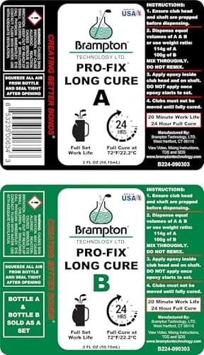 BRAMPTON TECHNOLOGY, LTD. PRO-FIX Long Cure Golf Epoxy 16 oz | Extra Strength, Impact Resistant, 20-Min Work Life thumbnail 3