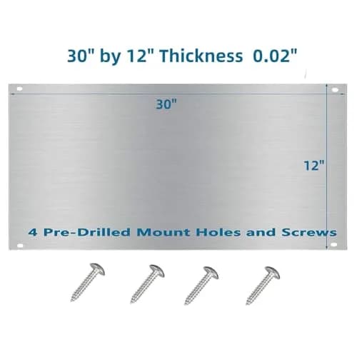 Generic Stainless Steel Backsplash 30x12 Inch | Splatter Guard for Indian Kitchens thumbnail 2