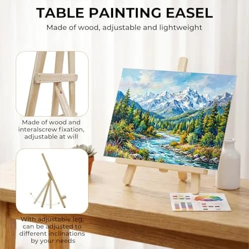 Nicpro 92PCS Acrylic Paint Canvas Set for Adults | 48 Paints, 8"x10" Canvas Panels, Artist Supplies Kit thumbnail 7