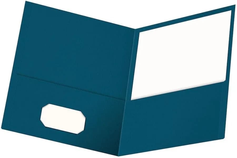 Oxford Twin-Pocket Folders, Blue, Letter Size, 125 Count | Textured Paper for Organized Students thumbnail 2