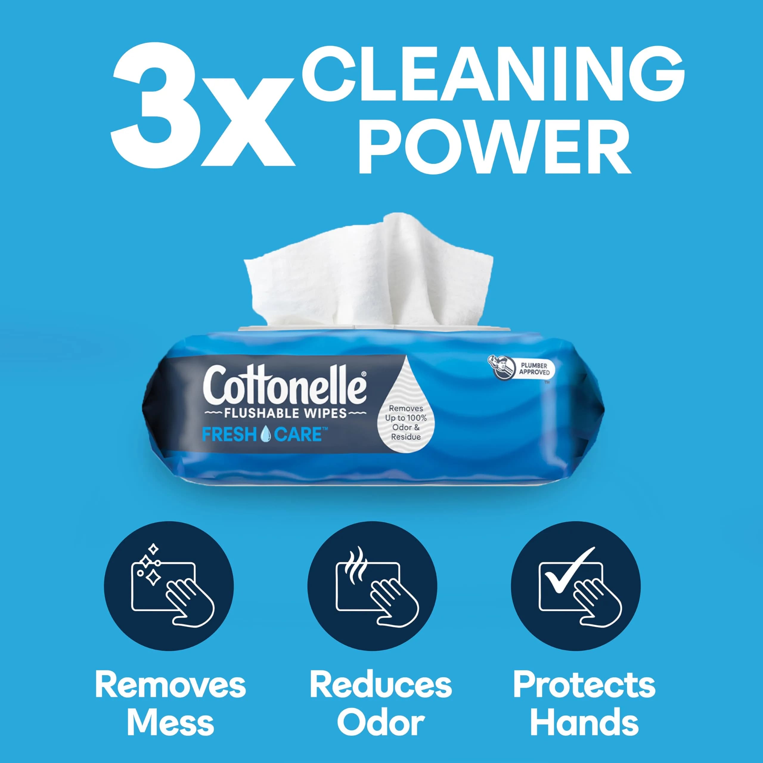Cottonelle Fresh Care Flushable Wet Wipes, 4 Flip-Top Packs, 42 Wipes Per Pack (168 Total Wipes) | Gentle Skin Care thumbnail 8